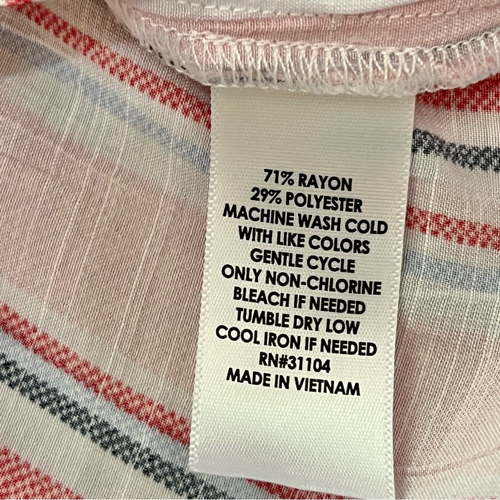 Kim Rogers Striped Long Sleeve Top Resortwear Cruise Lightweight Nautical - Picture 10 of 10